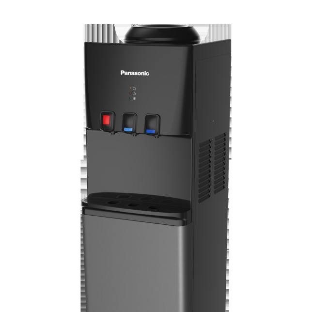 Panasonic 3 Faucets Water Dispenser SDMWD3320, Hot, Cold & Normal With Bottom Fridge & Child Lock Safety - Black
