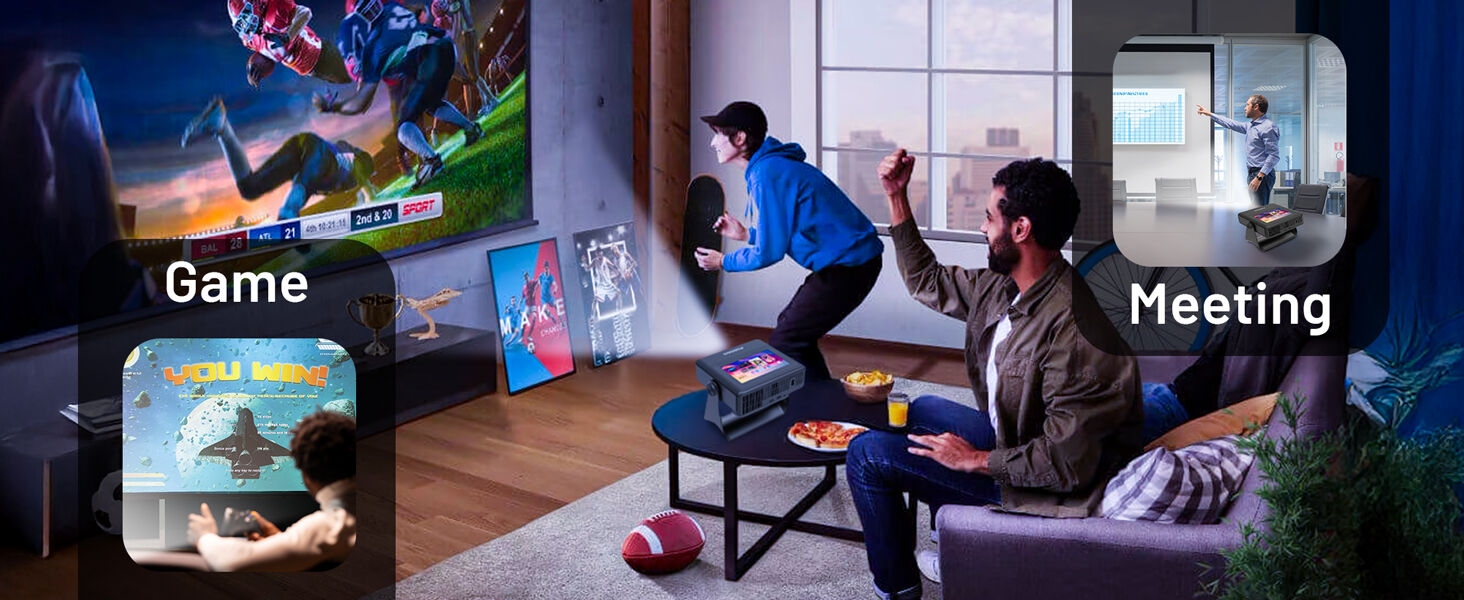 it's perfect for family gathering time, gaming, or meeting persentation