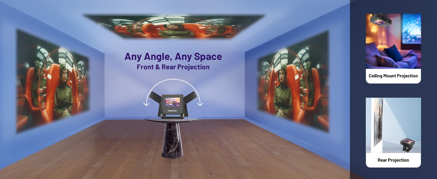 you can set it at any angle or space, or mount it anywhere you want