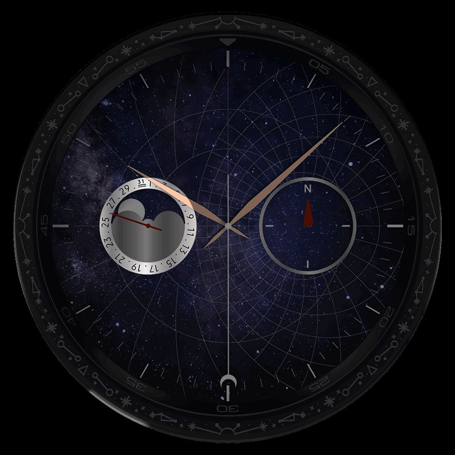 Galaxy Watch6 Classic Astro Edition dial highlighting solar tracker