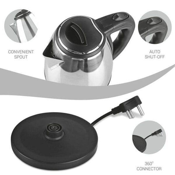 Pixel 2 Liters First Boiling Electric Kettle - Stainless Steel.