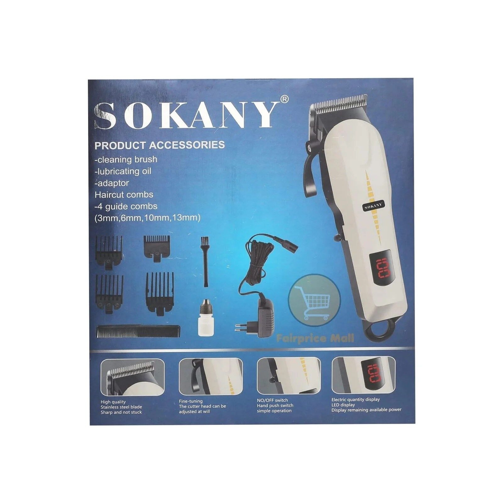 Sokany Rechargeable Hair Clipper Sk-9909 - Fairprice Mall