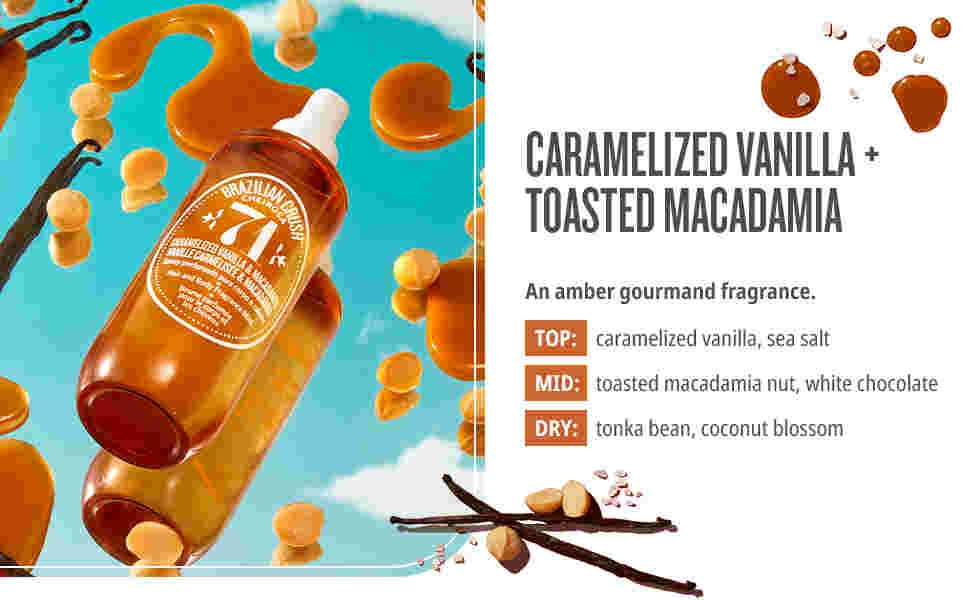 Notes of caramelized vanilla + toasted macadamia