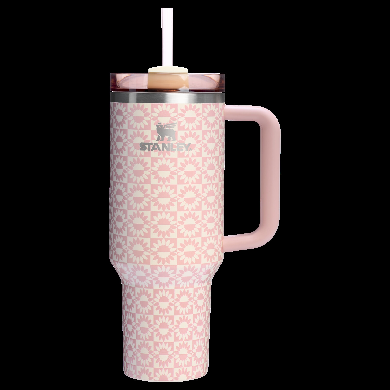 Stanley 20 OZ Quencher Stainless Steel Tumbler In Peach Whip Sunflower Pink From The Oasis Collection