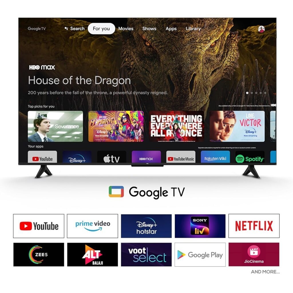 TCL 126 cm (50 inches) Metallic Bezel-Less, FHD Smart QLED Google TV 50S5K