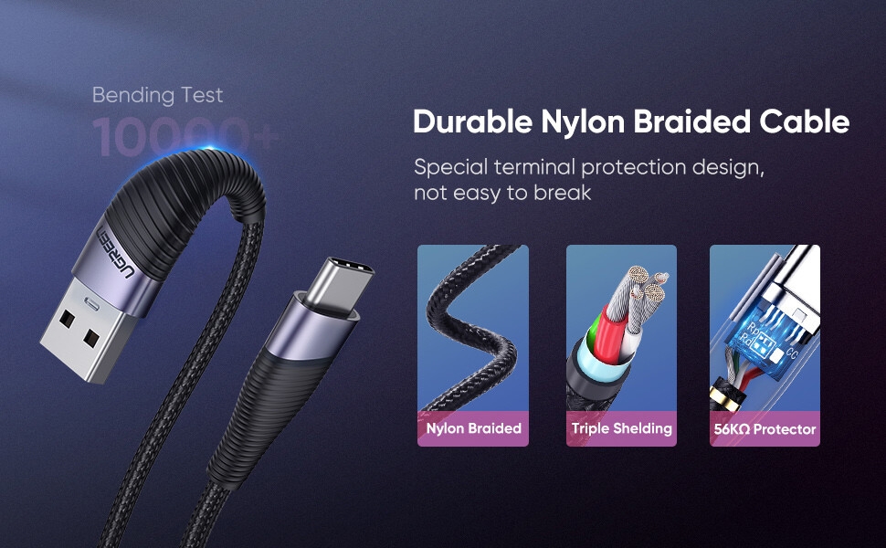 durable nylon braided cable