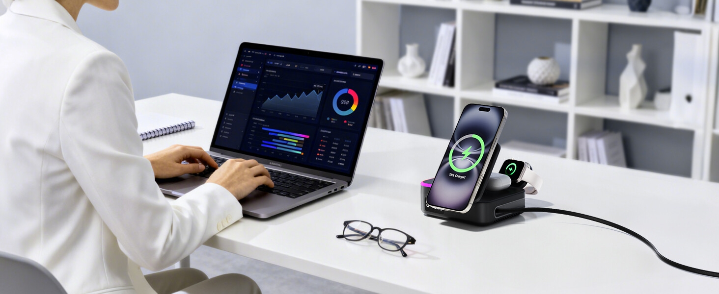 charging station 8 in 1 wireless charger multi device charger Apple