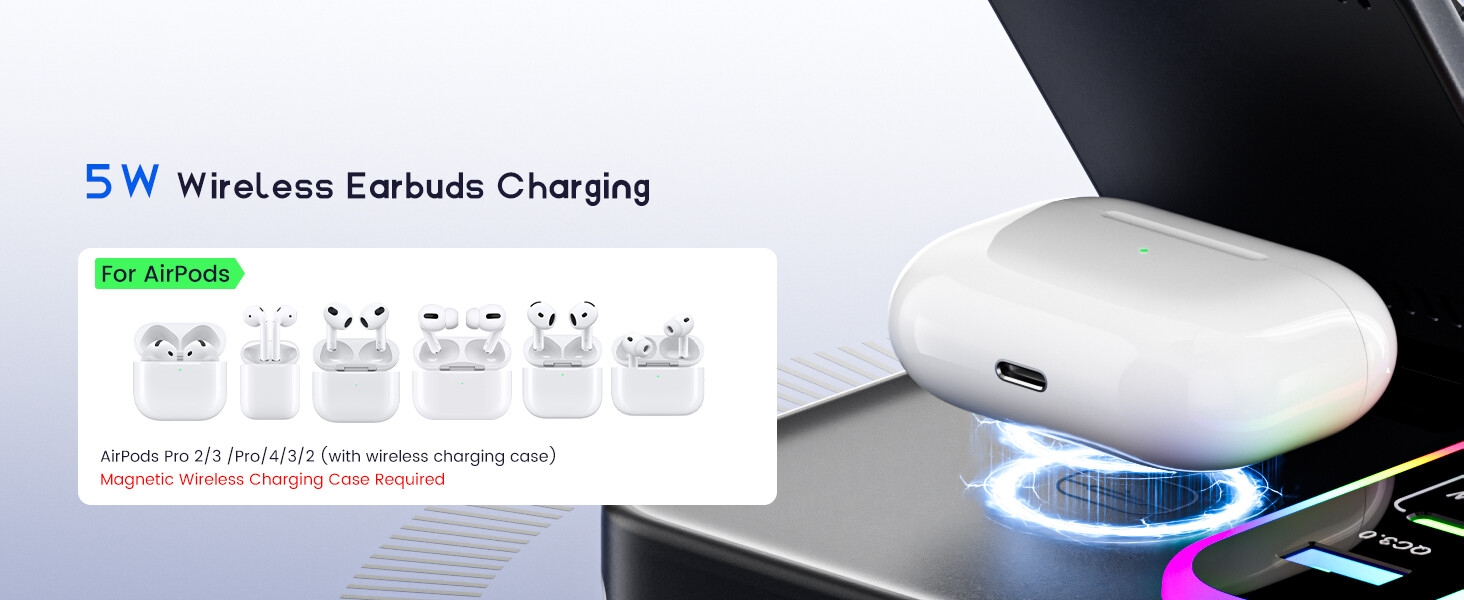 charging station 8 in 1 wireless charger multi device charger Apple