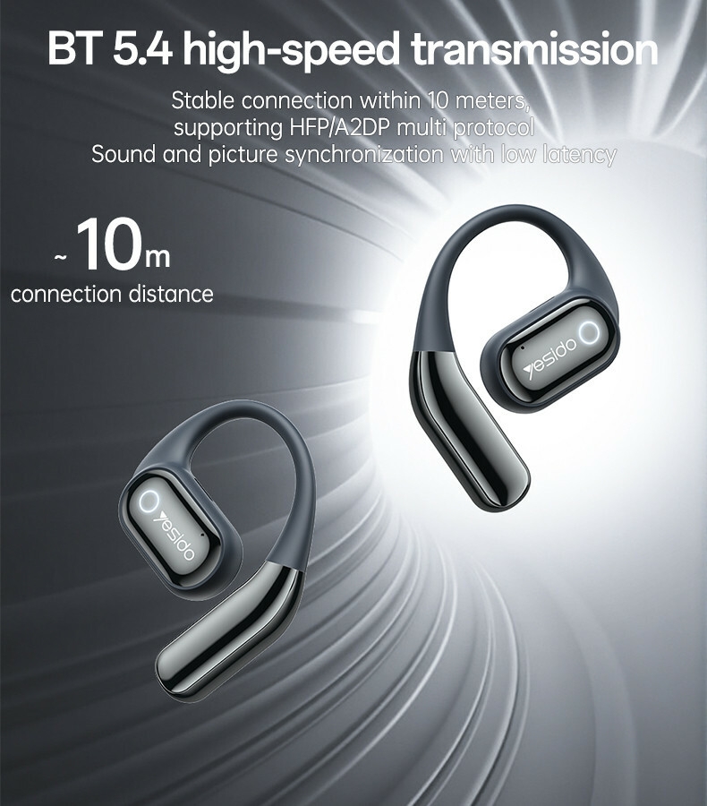 YSP26 BT5.4 ENC Noise Reduction LCD BT OWS Wireless Headphone Details