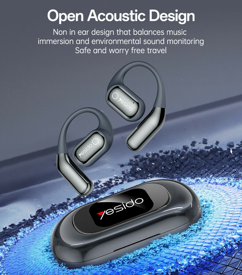 YSP26 BT5.4 ENC Noise Reduction LCD BT OWS Wireless Headphone Details