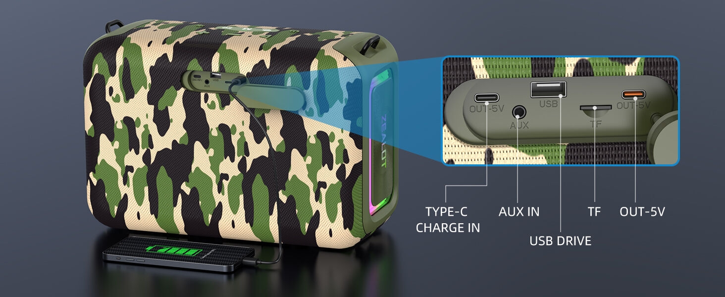 Multifunction bluetooth speaker suport TF Card USB AUX IN