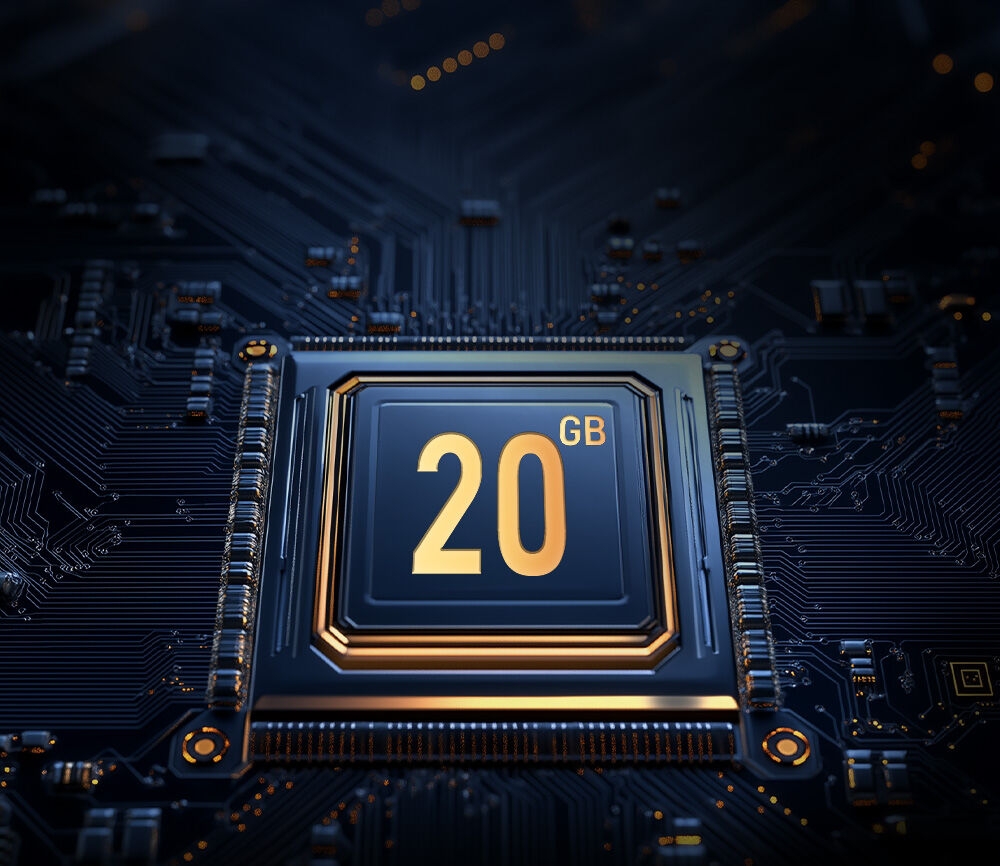 Up to 20GB Dynamic RAM³