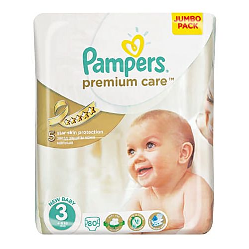 Pampers Premium Care New Baby Dry Diapers PC 6 Jumbo S3 (4 ...