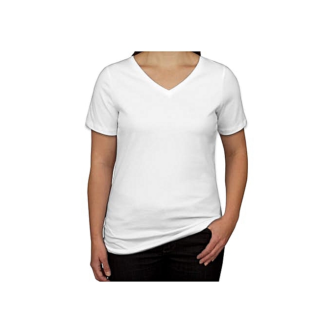 Other Plain Womens V Neck T Shirt White Jumia Uganda