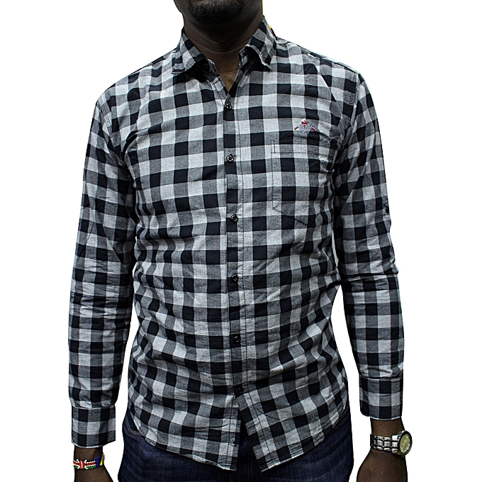 Buy Generic Checkered Designer Shirt - White,Black,Grey online | Jumia ...