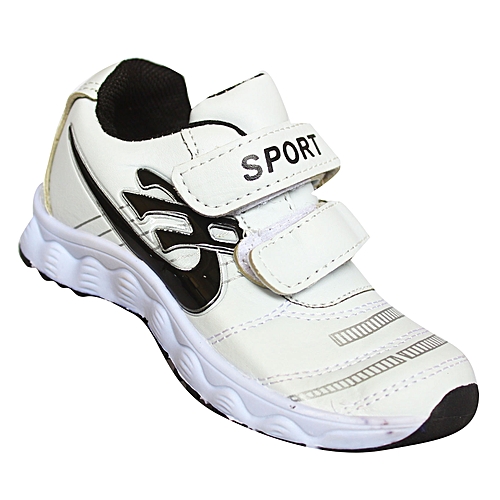 boys white velcro trainers
