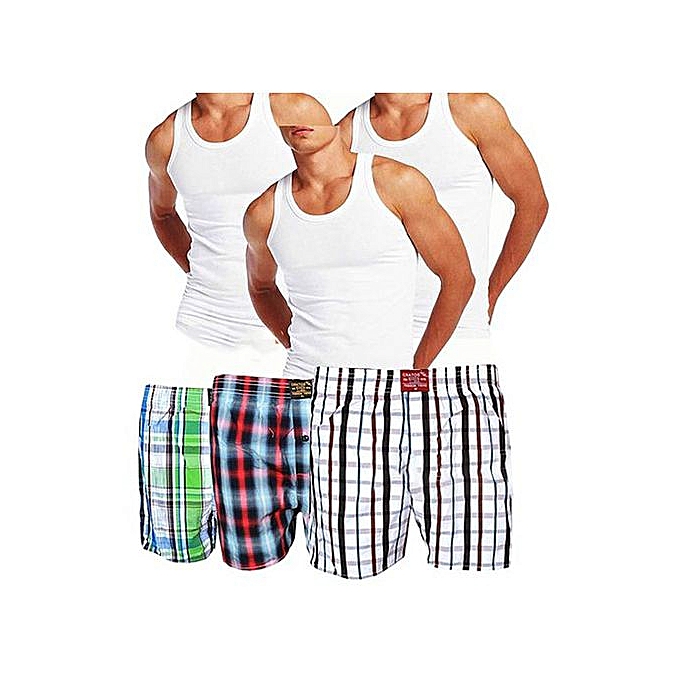 Buy Generic 6 Pack Bundle Of Vests And Men's Boxers Multicolor