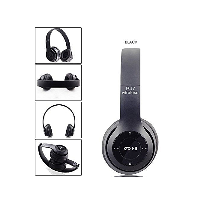 Generic P47 Wireless Bluetooth Foldable Headphone Black Jumia Uganda