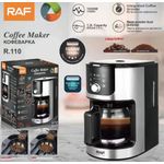 RAF Pure-Aroma-Perfect Superior Drip Coffee Maker With Integrated Grinder and Smart Water Supply 1.2L Glass Coffee Maker, 24 Hour Timer, Keep Warm Plate Stainless Steel, 1050W Opti-Brew System, Anti Drip System, Auto Shut Off, 24 Hour Programmable Timer