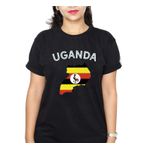 product_image_name-Rubanda-Mayonza-Map Of Uganda Flag Designed Women's T-Shirt - Black-1