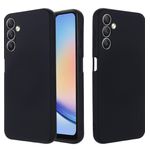 product_image_name-Samsung-Galaxy A24 Luxury Soft Rubber Liquid Silicone Skin Touch Feel Cover Case Black-1