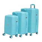 product_image_name-Generic-20, 24, 28 inch, Set Of 3, Polypropylene Luggage, Hard sided, (Sky Blue 55, 65 and 75 cms) Small Medium Large Trolley Bag 8 Spinner Smooth Wheels TSA Lock  Unbreakable Men & Women -Multicolor-3