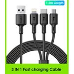 product_image_name-Generic-3 In 1 Charging Cable 3A Charging Cable With Micro Usb, Type-C And Lighting Port Compatible For Android, IOS And Type C Devices 1.2Mtr Long -Black-2