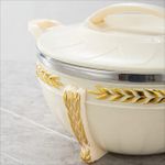 product_image_name-Generic-Double Walled Inner Stainless Steel Casserole Hotpot Food Warmer Hotcase Roti Server with Easy Locking System Serving Dishes, 3 PC Set-5