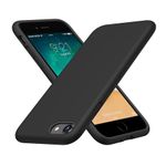 product_image_name-Generic-iPhone 7/8, Minimalist Ultra Thin Slim Soft Rubber Gel Solid Color Matte TPU Cute Case for Women Men, Girly Aesthetic Design & Camera Cover, Black-4