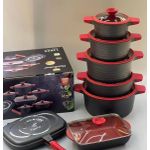 product_image_name-Generic-13pcs Die-casting Non Stick Aluminum Saucepans Cooking Pot With Grill Pan Cookware Set-5