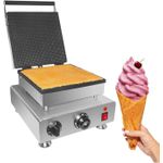 product_image_name-Generic-Commercial Nonstick Mold Baking Egg Roll Waffle Cone Maker, 1750W Nonstick Electric Ice Cream Cone Machine Egg Roll Maker, Temperature Control and Time Control from 50-300°C for House Commercial Homemade DIY Ice Cream -Silver-4