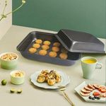 product_image_name-Generic-Baking Deep Baking Pans Set, Rectangle Cake Pan for Oven, 3pcs - Black-4