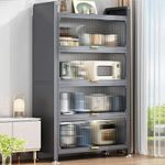 product_image_name-Generic-Modern Kitchen and Appliance Storage Cabinet with Fluted Glass Doors -1