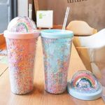 product_image_name-Generic-2-Layer Ice Cream & Juice Bottle Cup with Straw - Multicolor-1