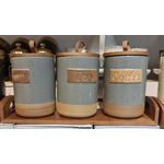 product_image_name-Other- 3pcs Set Of Ceramic Canisters with Airtight Bamboo Lid and Wooden Base -multicolor -3