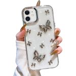 product_image_name-Generic-IPhone 12, Bling Glitter 3D Butterflies Bowknot Phone Case -Transparent-1