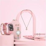 product_image_name-Generic-Modio U93 Mini 40 mm Smart Watch With 3 Pair Strap And Stylish Analogue Watch With Diamond Jewellery Accessories Combo For Ladies And Girls-1