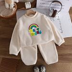 product_image_name-Fashion-2pcs 0-3 Year Baby Girl Clothes Newborn Outfit Sets Thick Plush Inner Non-Irritating Fabric Playful&Practical Ideal for Indoor Activities-4