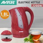 product_image_name-AVINAS-1.8L Automatic Switch Off Cordless Electric Kettle Stainless Steel Base Kitchen Office Water Heating Boiler- Black, Red-5