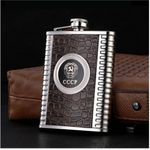 product_image_name-Generic-Leather Blends Stainless Steel Hip Flask Pocket Essentials Designer Liquor Bottle Or Wine Whiskey Alcoholic Beverage Holder Hip Flask 8 Oz (230 Ml)-3