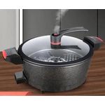  8Litres Electric Pot, Micro Pressure Multifunctional Electric Skillet with Steam Plate for Kitchen