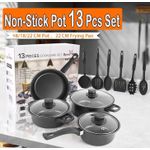 product_image_name-Generic-13 piece set of cookware set milk pot soup pot flat bottomed small frying pan lid and shovel to form a pot set-1