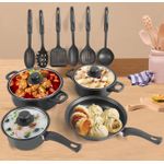 product_image_name-Generic-13 piece set of cookware set milk pot soup pot flat bottomed small frying pan lid and shovel to form a pot set-6