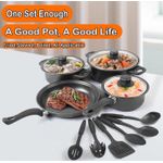 product_image_name-Generic-13 piece set of cookware set milk pot soup pot flat bottomed small frying pan lid and shovel to form a pot set-7