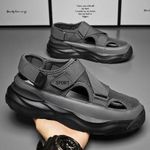 product_image_name-VANHUHU-Men's Footwear Breathable Sandals Slippers Half Open Casual Shoes Grey-4