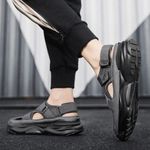 product_image_name-VANHUHU-Men's Footwear Breathable Sandals Slippers Half Open Casual Shoes Grey-5