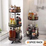product_image_name-Generic-2 Tier 360° Rotatating Kitchen Trolley Shelf  Spice Storage Rack Organizer Stand- Black-4