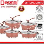 product_image_name-Dessini-10 Pieces Of Granite Aluminium Non Stick Casserole Pot Bowl Deep Fry Pan Cookware Tool Saucepans -4