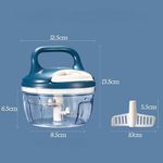 product_image_name-Generic-Manual Vegetable Cutter Mini Hand Pull Chopper Food Processor Meat Mincer- Blue-2