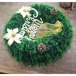 K Artificial Christmas Wreath, Three Flower Wreath